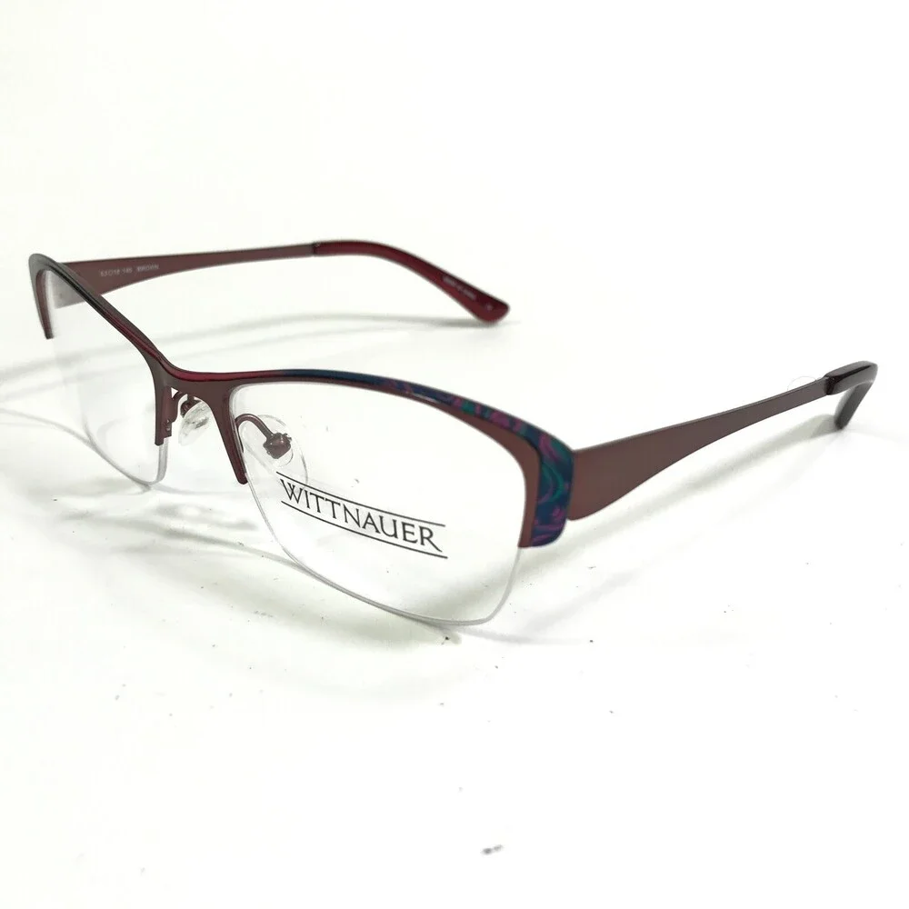 Wittnauer Eyeglasses Frames LUCIANA BROWN Cat Eye Half Rim 53-18-140